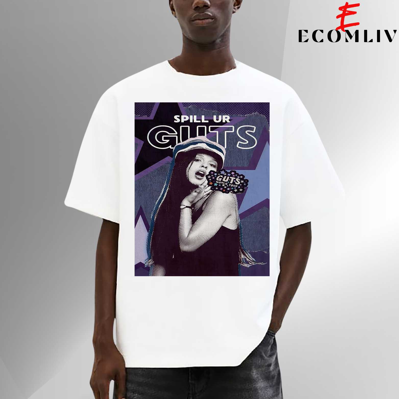 Olivia Rodrigo Guts Album T-Shirt, Concert Pop Tee, Streetwear Shirt